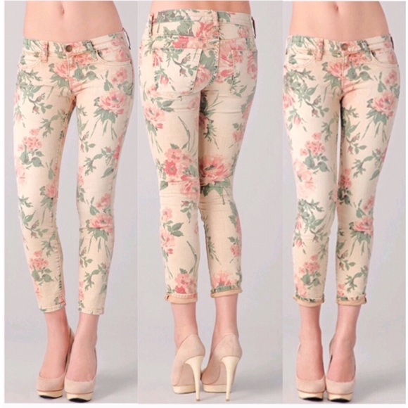 Current/Elliot The Floral Stiletto Skinny Jeans - Picture 3 of 8